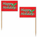 Christmas Holiday Flag Picks, 50 Count