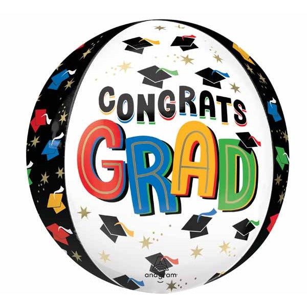 Bright Congrats Grad 16" Orbz Foil Balloon