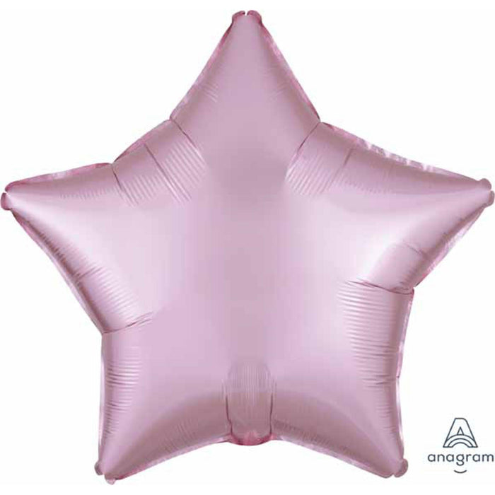 19" Pastel Pink Star Satin Luxe Balloon Package (S18)