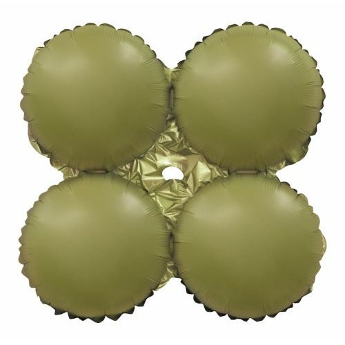 17-Inch Matte Olive Green and Black Foil Quad Balloon