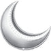 26-Inch Silver Crescent Moon Foil Balloon