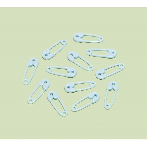 Blue Safety Pin Baby Shower Decorations, 24 Pack