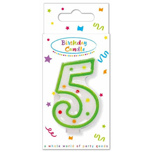 Dots Number 5 Birthday Candle
