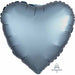 Steel Blue Satin Luxe Heart Foil Balloon, 18 Inch