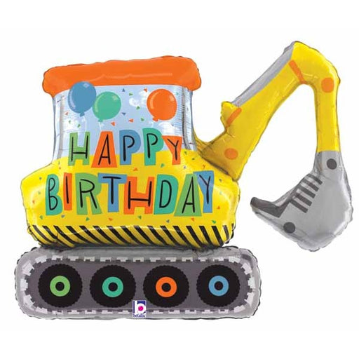 Happy Birthday Excavator Digger 31-Inch Foil Balloon