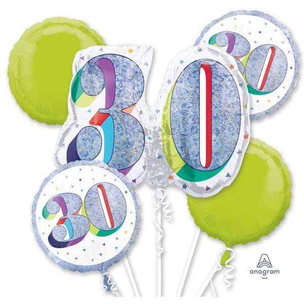 Here's to Your Birthday 30 Foil Balloon Bouquet