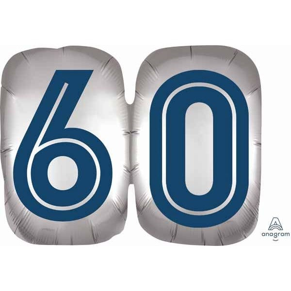 Happy 60th Birthday Shaped Foil Balloon, 25 Inch