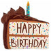 Happy Birthday Chocolate Cake Slice Foil Balloon, 28 Inch
