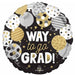 Way to Go Grad 18-Inch Round Foil Balloon