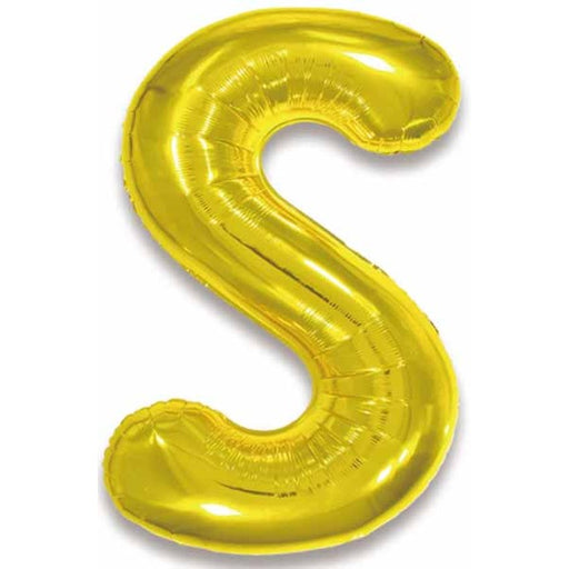 34-Inch Gold Letter S Foil Balloon