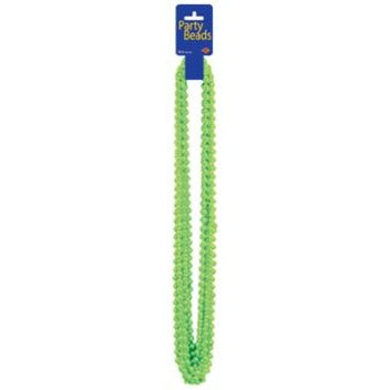 Lime Green Small Round Party Beads, 12 Pack