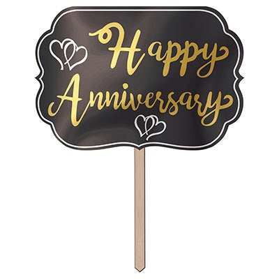 Foil Happy Anniversary Yard Sign, 10 x 14.5 Inches