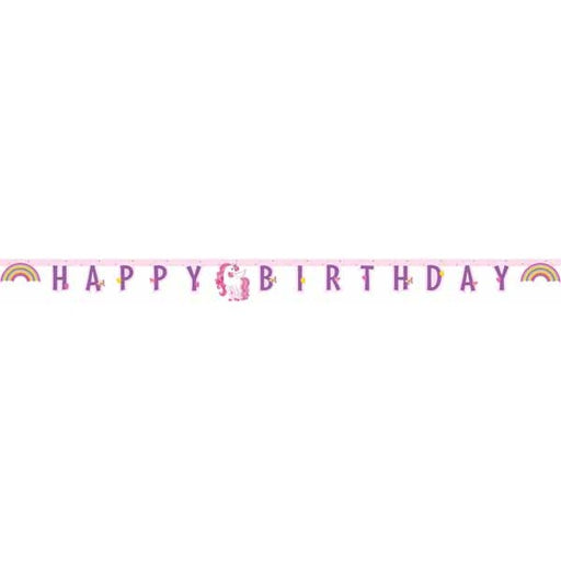 Unicorn Rainbow Happy Birthday Paper Die-Cut Banner