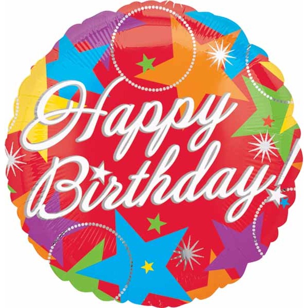 Bursting Birthday Star 18-Inch Foil Balloon