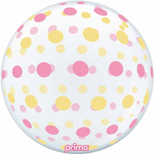 Prima Pink & Gold Dots 20-Inch Sphere Balloon