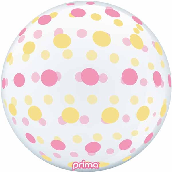 Prima Pink & Gold Dots 20-Inch Sphere Balloon