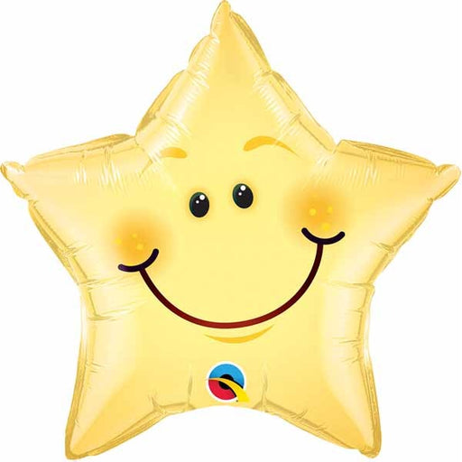 Smiley Face Star 20-Inch Foil Balloon