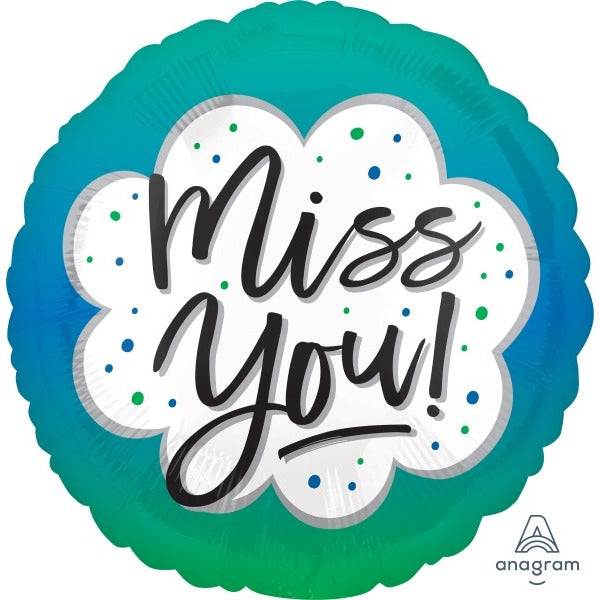 Miss You Ombre 18-Inch Round Foil Balloon