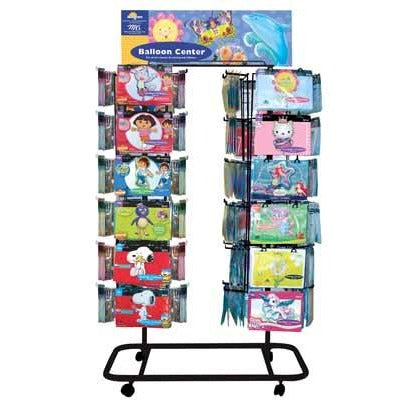 96 Peg Dual Spinner Floor Display Rack, Black