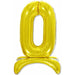 26-Inch Gold Stand-Up Number 0 Balloon