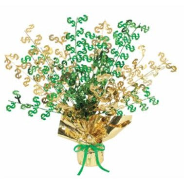 15" Dollar Sign Gleam 'N Burst Centerpiece