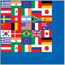 International Flag Beverage Napkins, 16 Count