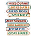 Australian Street Sign Cutouts, 4-Pack