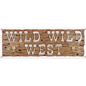 WILD WILD WEST SIGN BANNER 21"X5'(1/PK)
