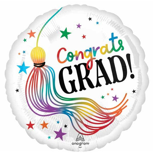 Grad Playful Wiggles 18-Inch Round Foil Graduation Balloon