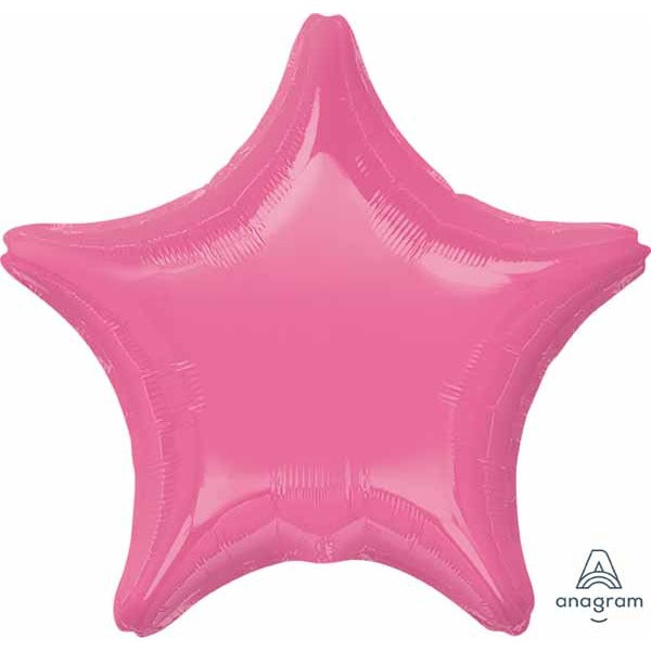 19-Inch Rose Star Foil Balloon, Flat