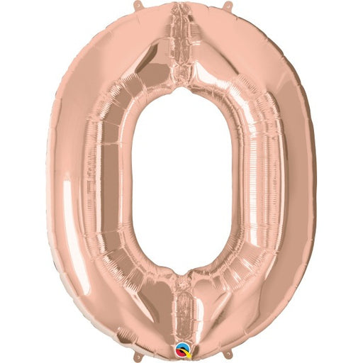 34-Inch Rose Gold Number 0 Balloon