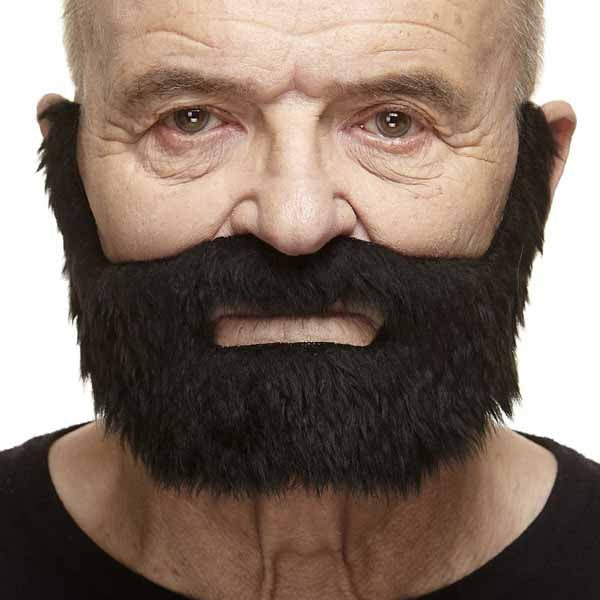 Black Costume Moustache and Beard, 24 x 15 cm