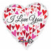 28" I Love You Happy Hearts Jumbo Foil Balloon