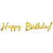 Gold Happy Birthday Streamer, 5 ft
