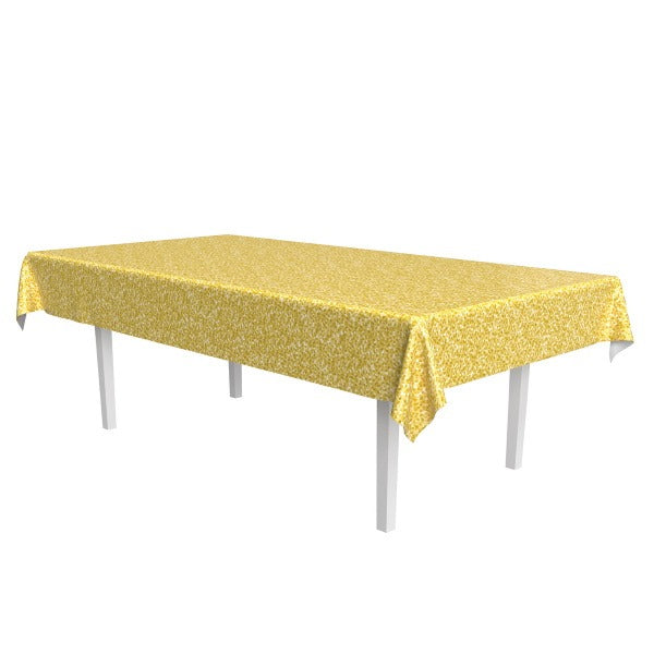 Gold Printed Sequin Tablecover, 54 x 108 Inches