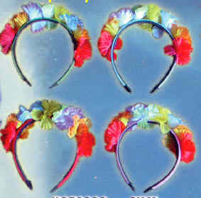 Tropical Flower Hairbands, 12 Count