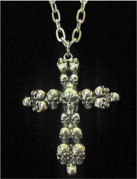 Skull Cross Costume Necklace