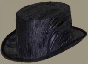 Tattered Zombie Top Hat Costume Accessory