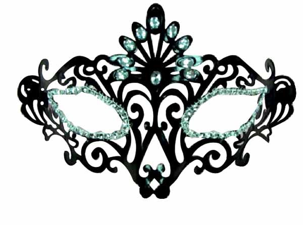Plastic Masquerade Face Mask with Ribbon Tie