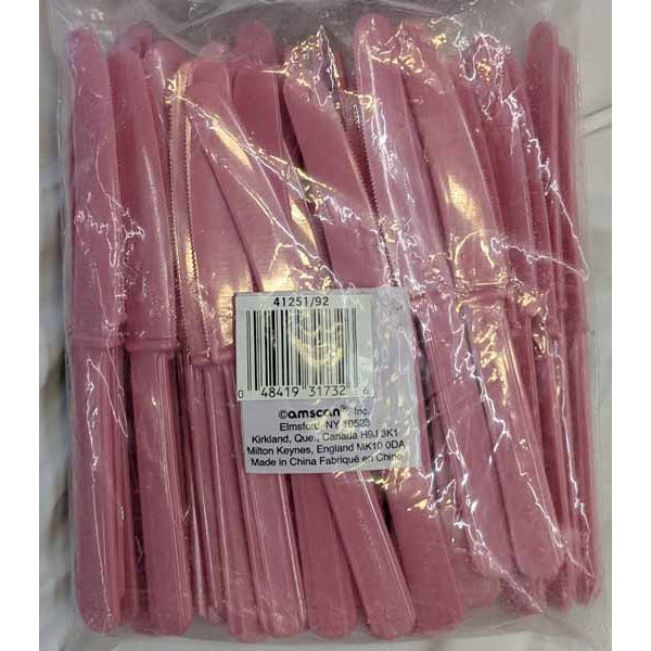 Dusty Rose Plastic Knives, 50 Count