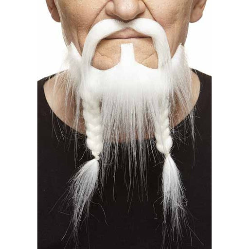MOUSTACHE & BEARD WHITE 17 CM X 24 CM