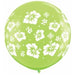 Tropical Hibiscus Flower 36-Inch Lime Latex Balloons, 2 Pack