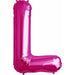 34-Inch Magenta Letter L Balloon
