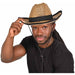 Western Straw Cowboy Hat with Black Trim