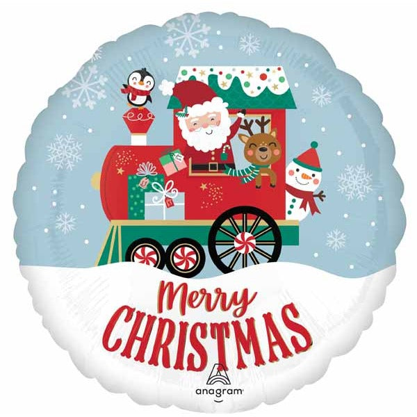 North Pole Express 18" Round Christmas Foil Balloon
