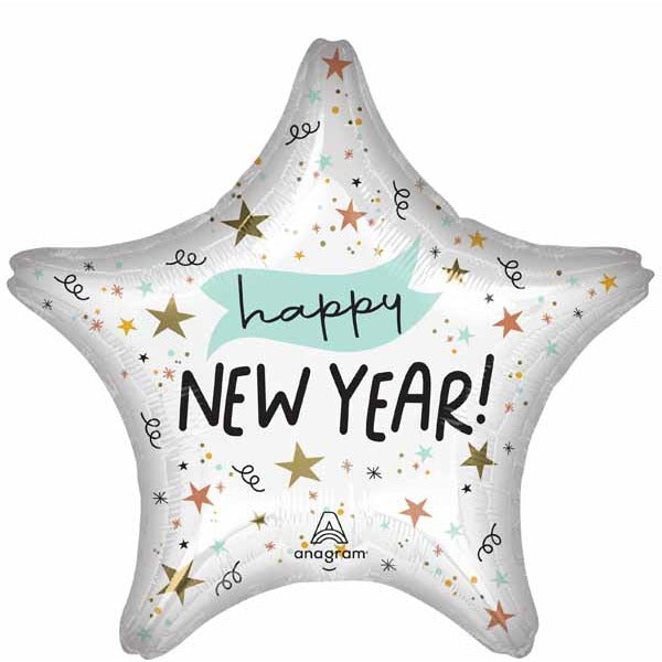 Noon Year New Year Star Foil Balloon, 18 Inch