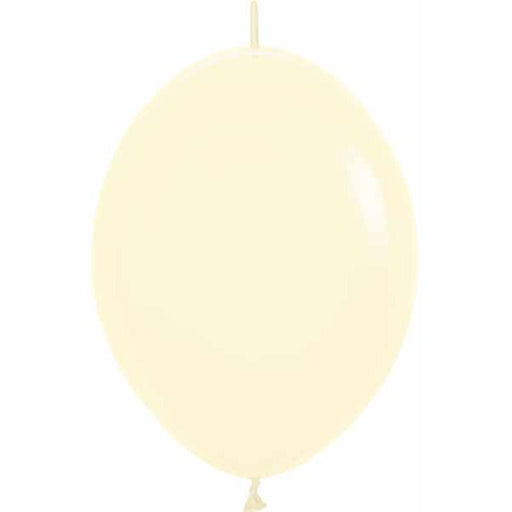 Sempertex Matte Yellow 12" Linking Latex Balloons, 25 Pack