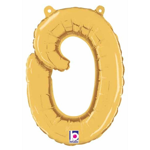 14" Gold Script Letter O Balloon