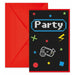 Gaming Party Invitations with Envelopes, 6 Pack