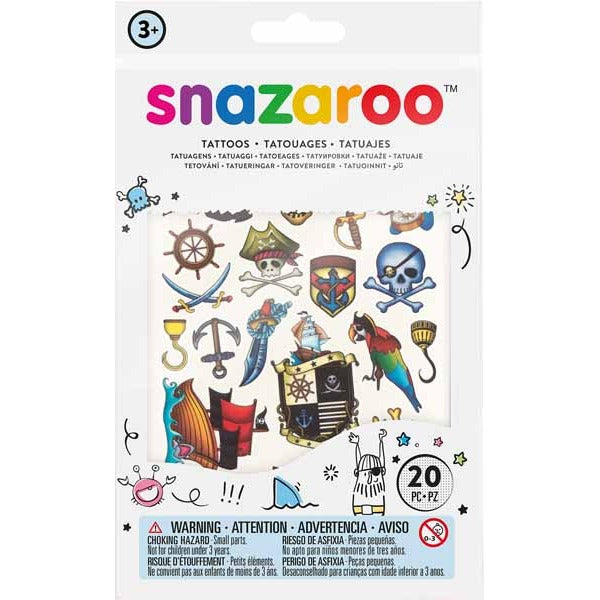 Snazaroo Adventure Pirate Temporary Tattoos, 20 Count